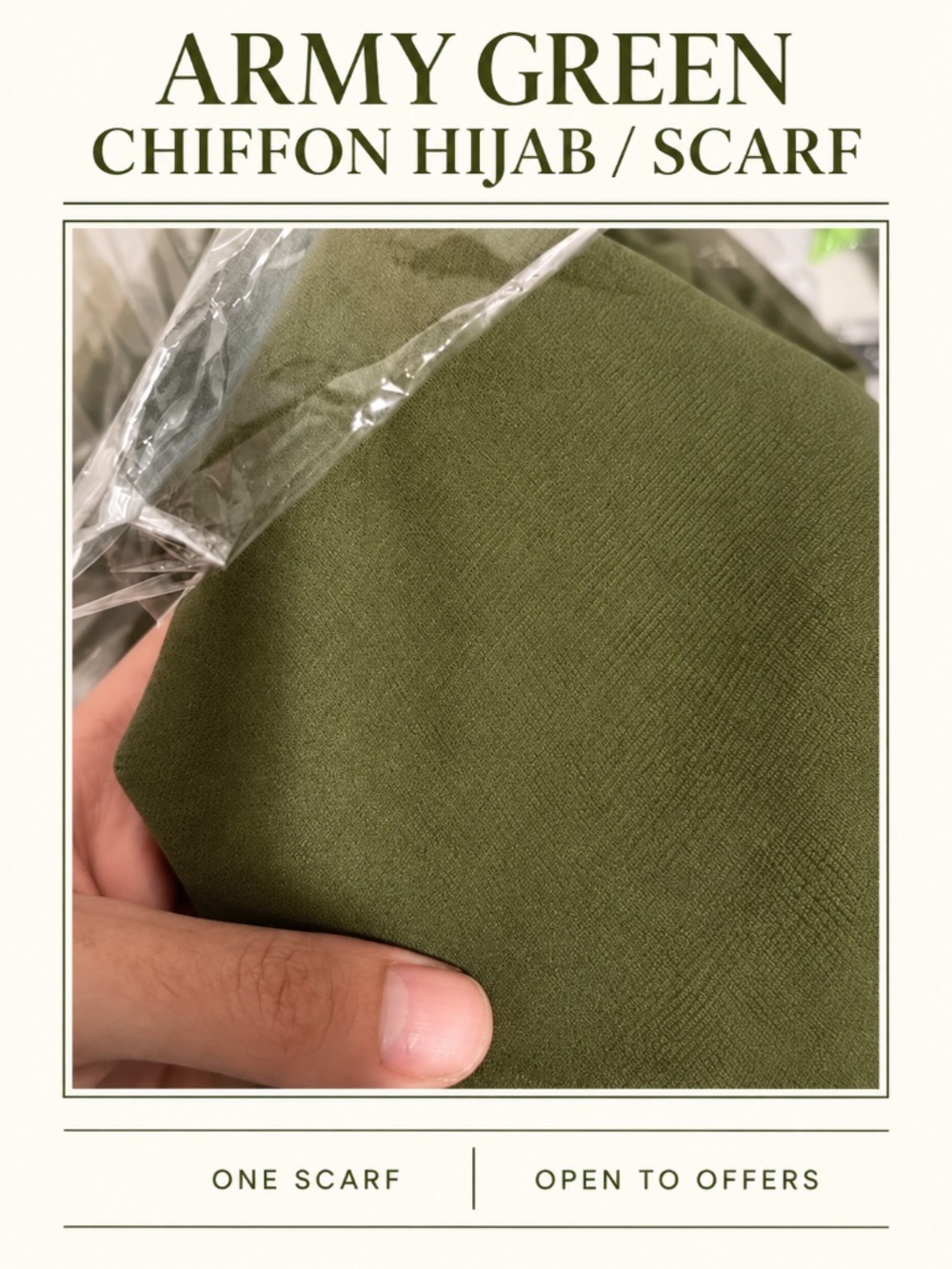 Army Green Chiffon Hijab